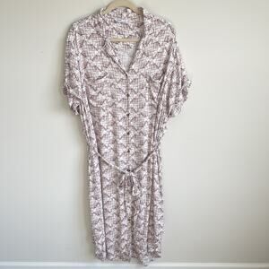 Sonoma Belted Button Front Midi Shirt Dress Pockets Plus Size 5X Casual